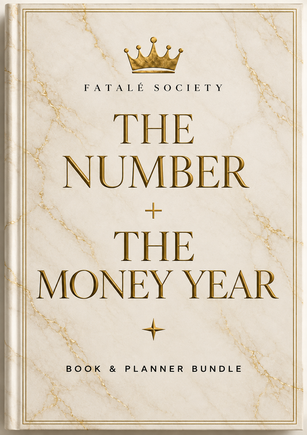 The Number + The Money Year — Fatalé Society book and planner bundle, cream marble and gold cover